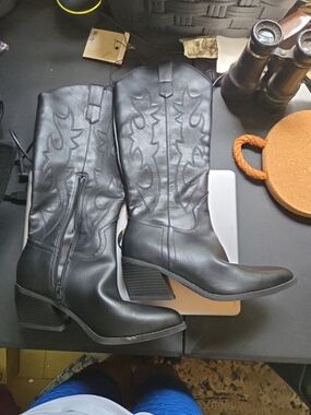 Madden NYC Women's Embroidered Tall Western Boots - Size 7 - New